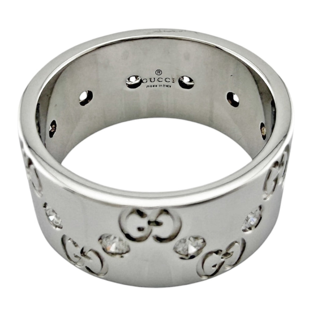 Gucci Icon Silver White Gold (18K) Band Ring (Pre-Owned)