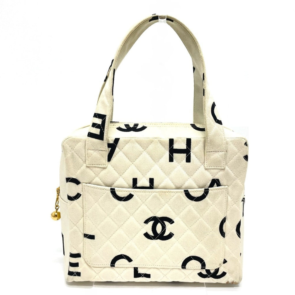 Chanel White Cotton Handbag