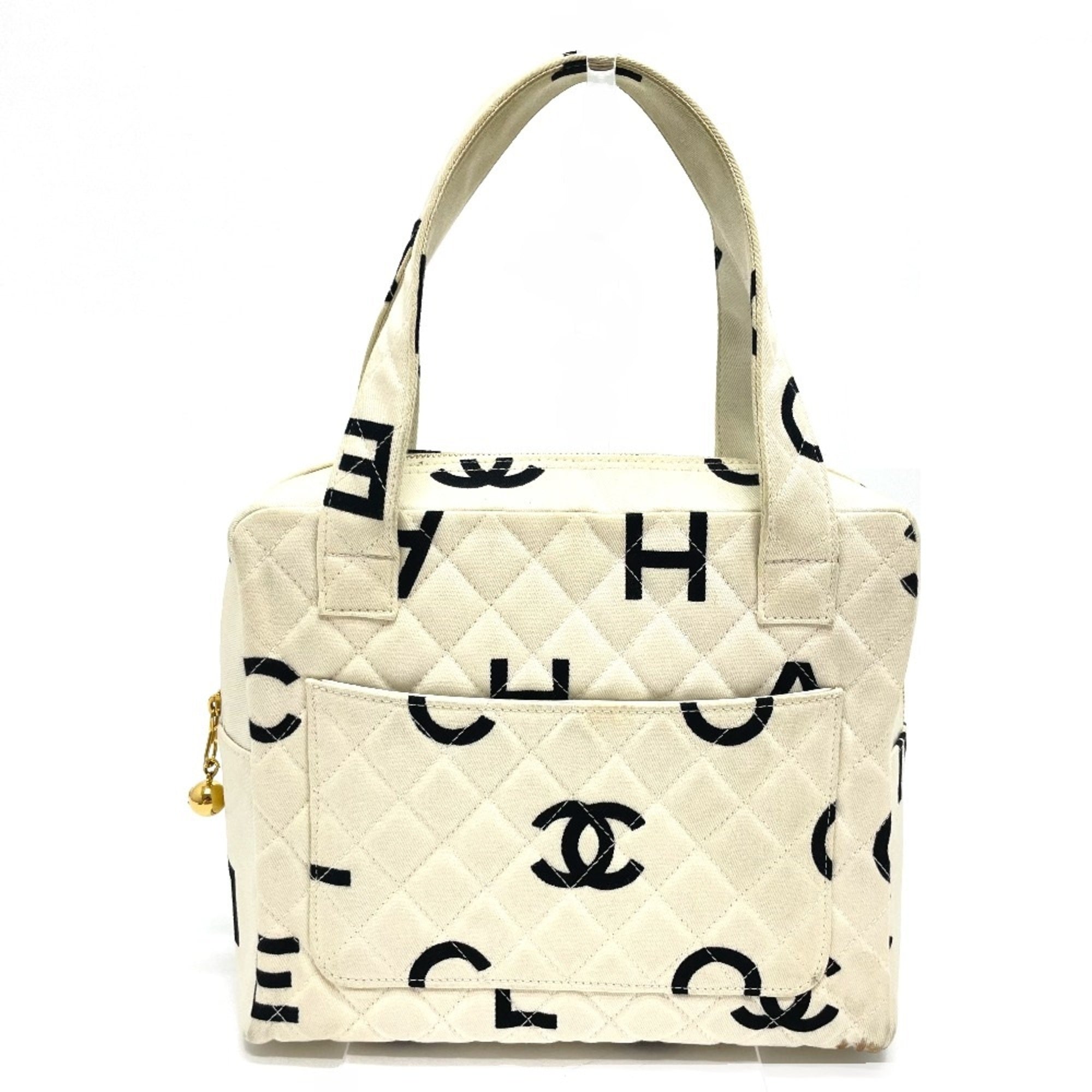 Chanel White Cotton Handbag