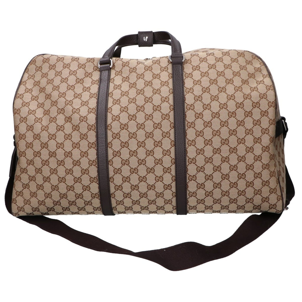 Gucci Beige Dark Brown Gg Canvas Boston Bag (Pre-Owned)