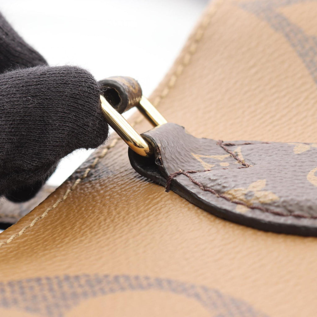Louis Vuitton Beige Brown Coated Canvas Tote Bag