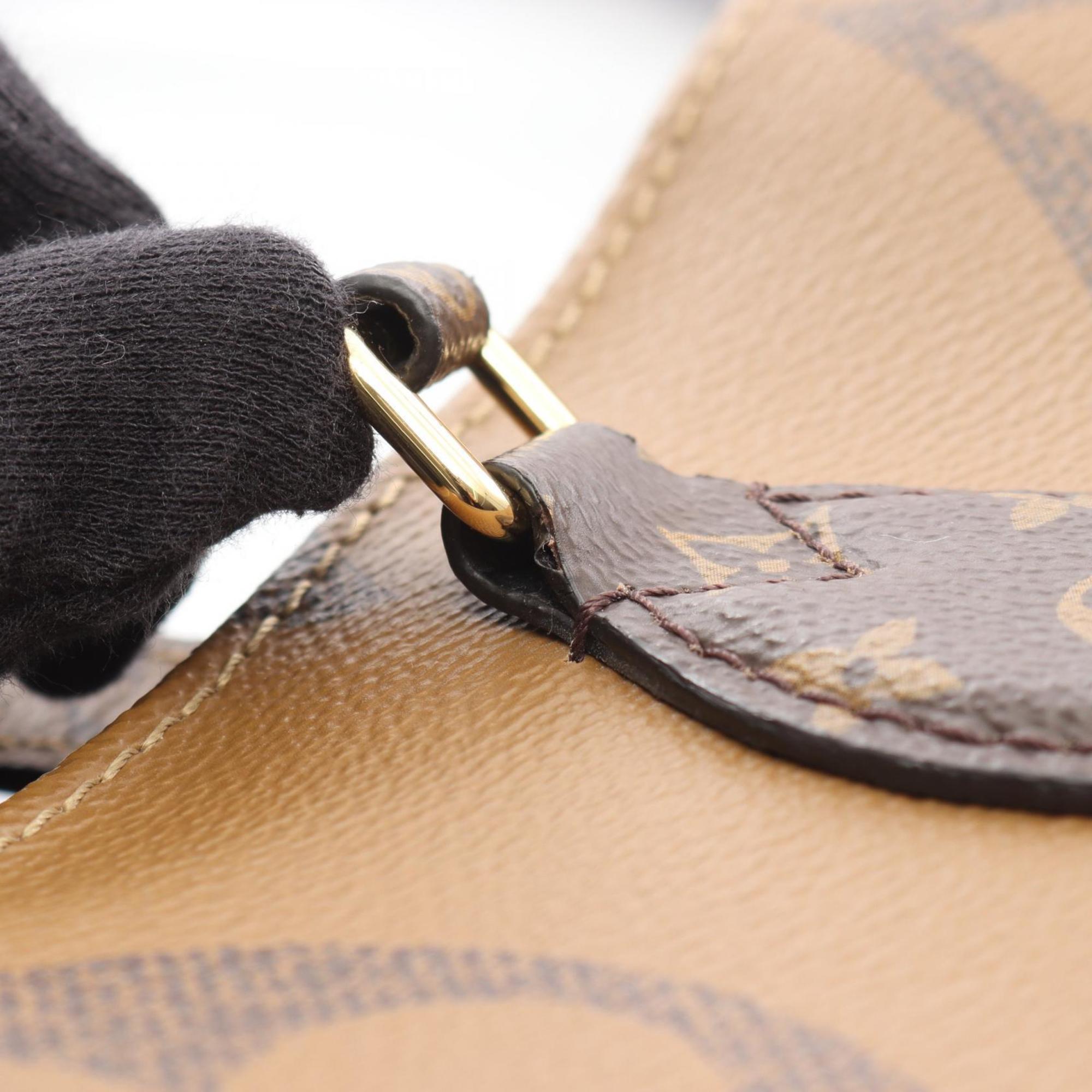 Louis Vuitton Beige Brown Coated Canvas Tote Bag