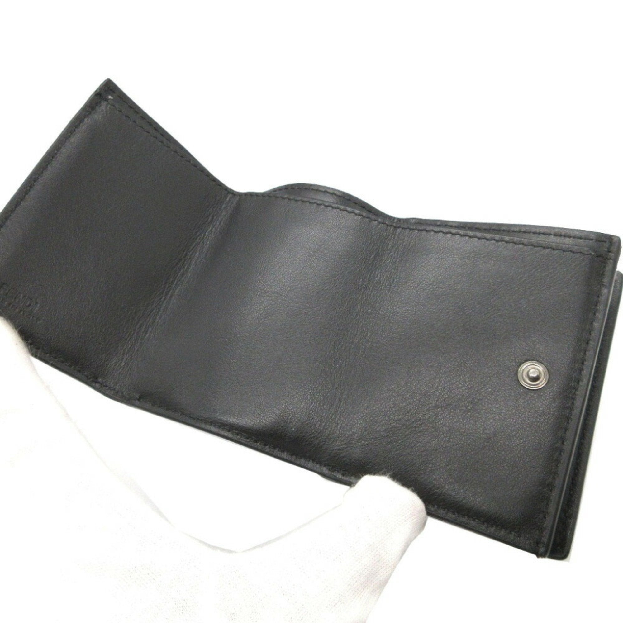Fendi Black Leather Wallet (Tri-Fold)