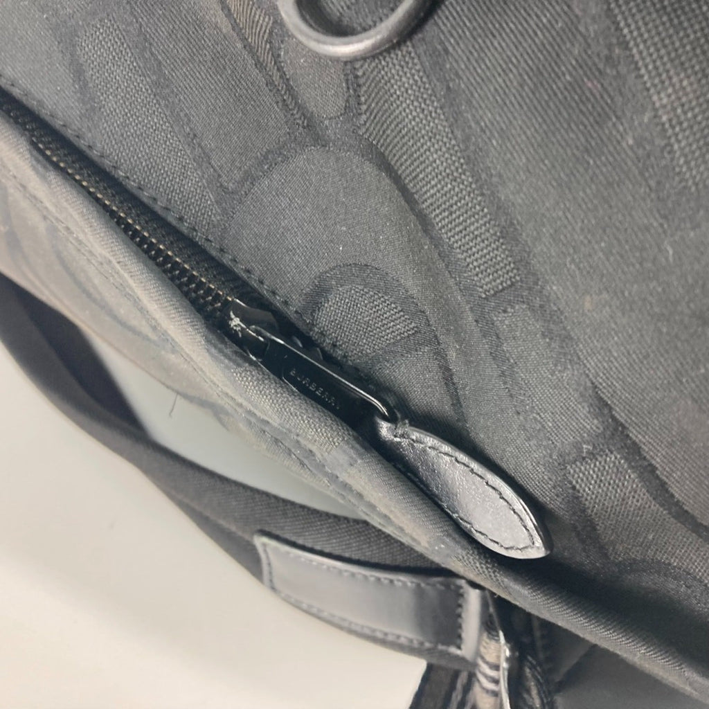 Burberry Black Canvas Leather Backpack