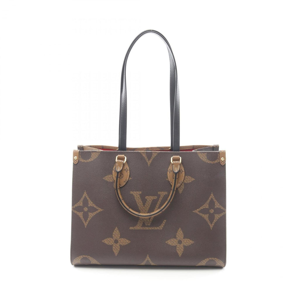 Louis Vuitton Beige Brown Coated Canvas Leather Handbag Tote Bag
