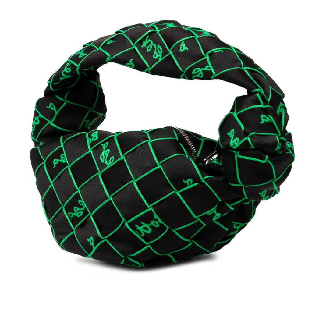 Bottega Veneta Black Green Polyester Handbag Shoulder Bag