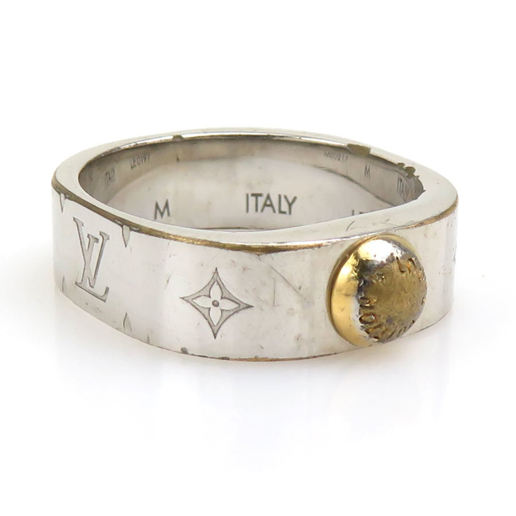 Louis Vuitton Gold Silver Metal Band Ring