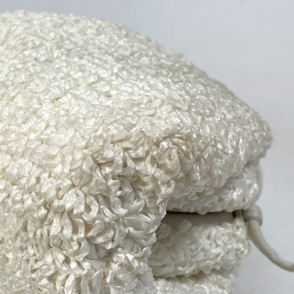 Bottega Veneta White Nylon Leather Pochette Shoulder Bag