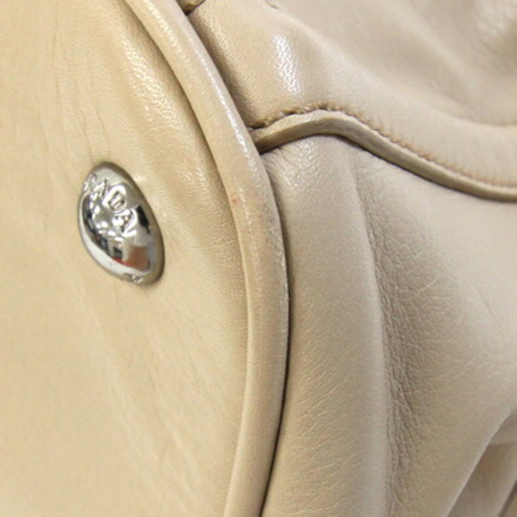 Prada Light Beige Leather Handbag Shoulder Bag