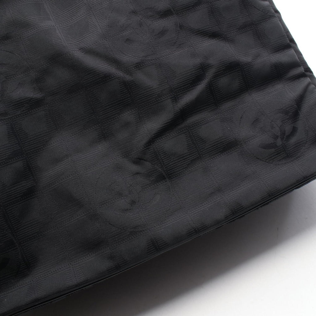 Chanel Black Leather Nylon Canvas Handbag Tote Bag