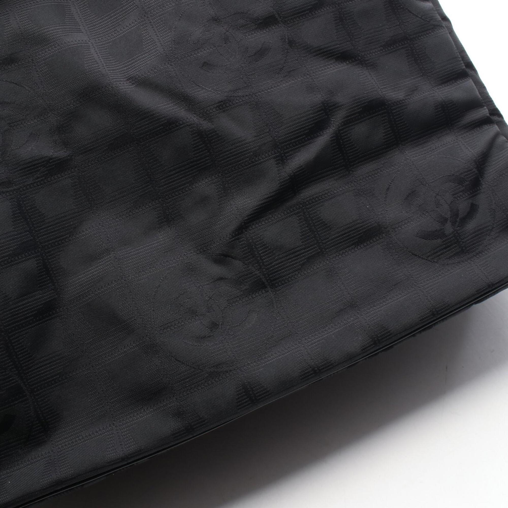 Chanel Black Leather Nylon Canvas Handbag Tote Bag