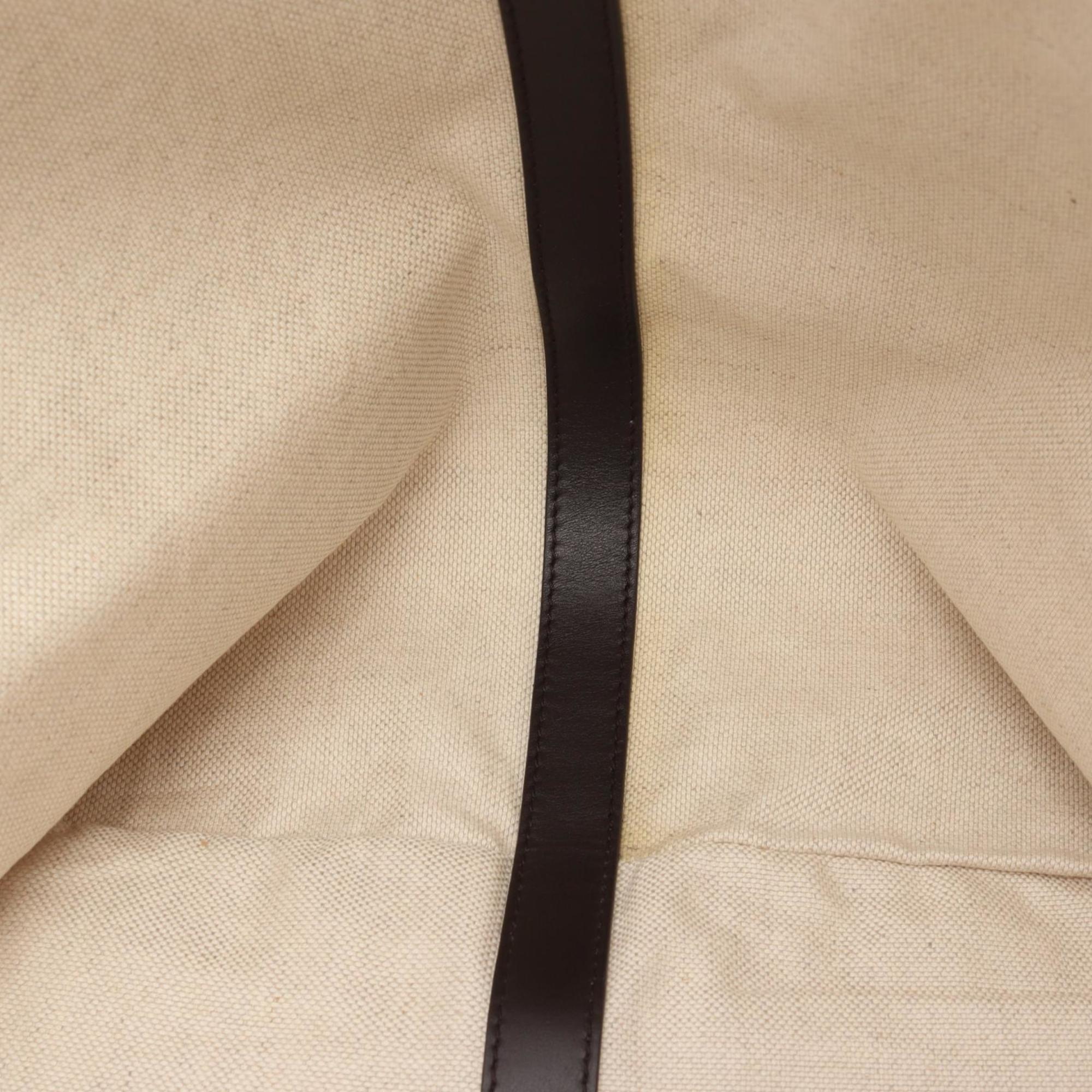 Bottega Veneta Brown White Canvas Leather Tote Bag