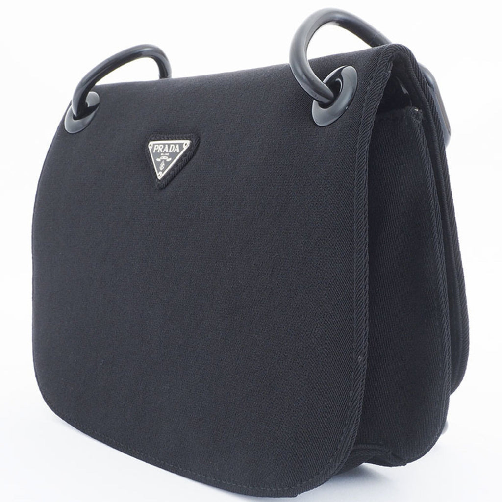Prada Black Canvas Shoulder Bag