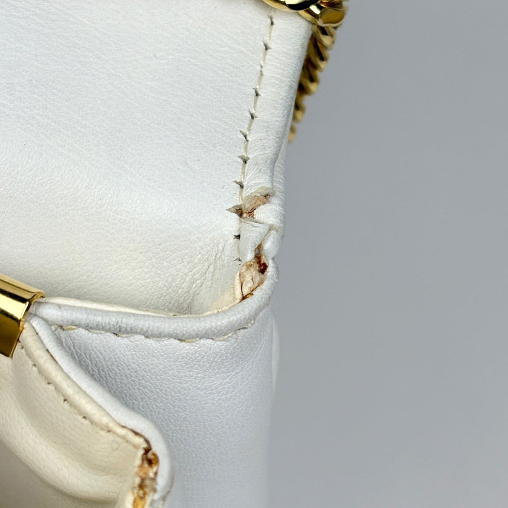 Celine White Leather Shoulder Bag
