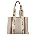 Chloé Beige Linen Leather Handbag (Pre-Owned)