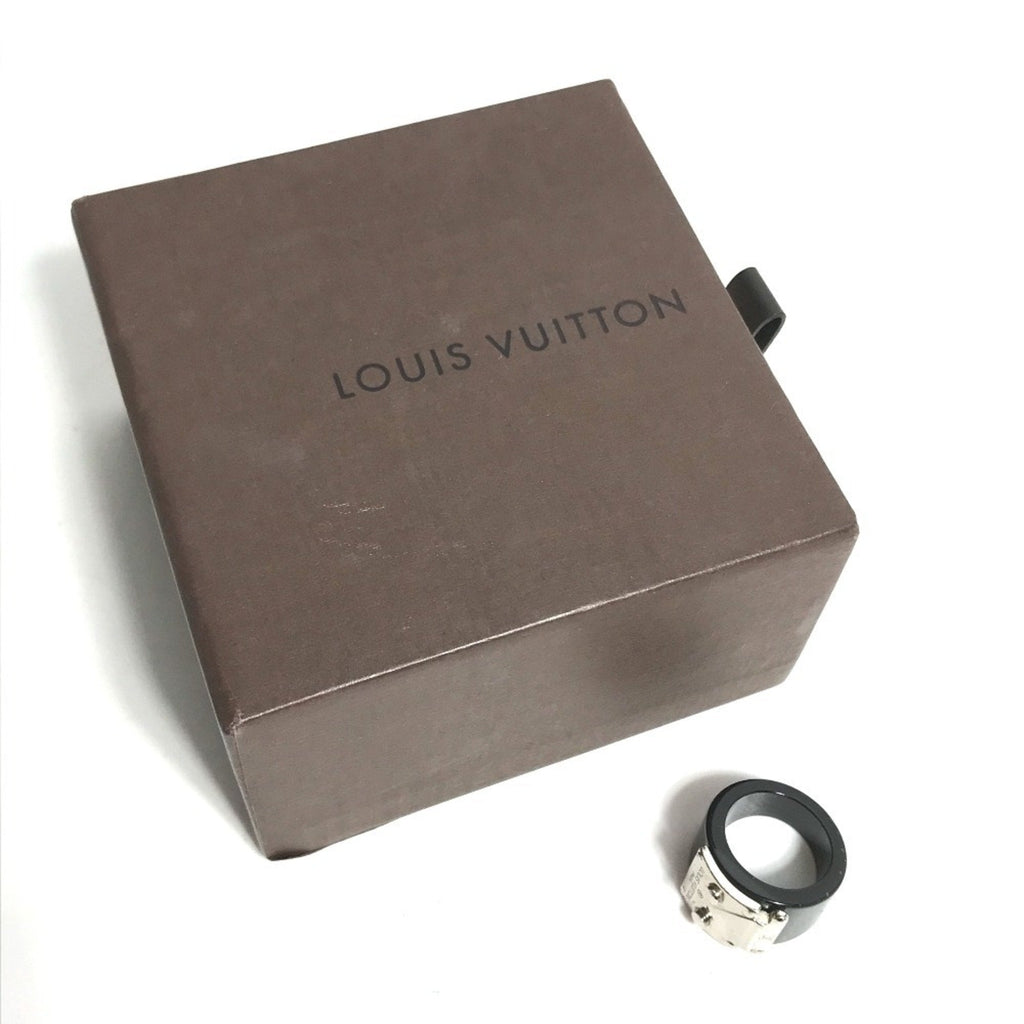 Louis Vuitton Silver Black Plastic Band Ring