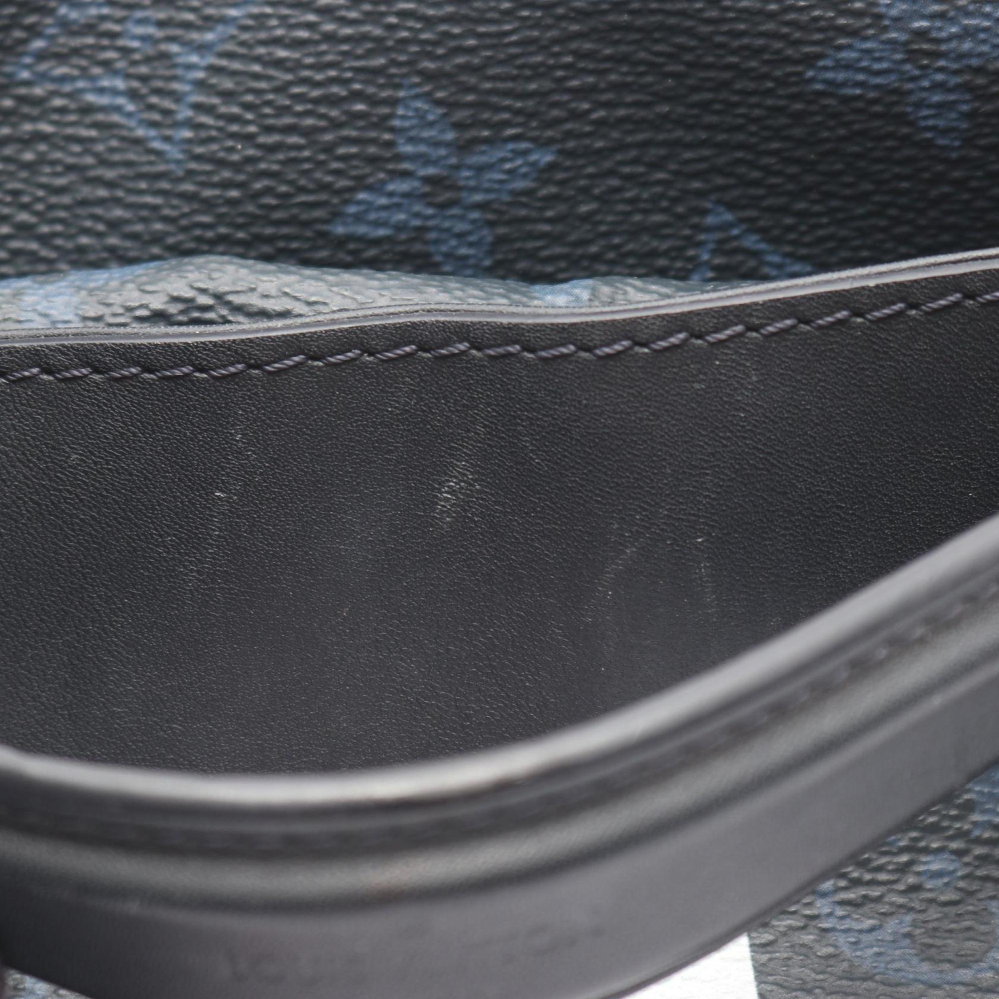 Louis Vuitton Black Multi-Color Navy Coated Canvas Leather Tote Bag