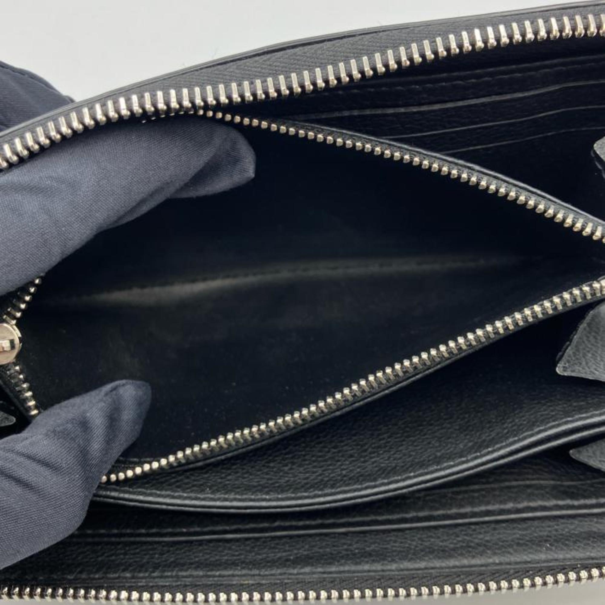 Louis Vuitton Black Noir Leather Long Wallet