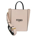 Fendi Black Light Beige Light Pink Leather Handbag Shoulder Bag
