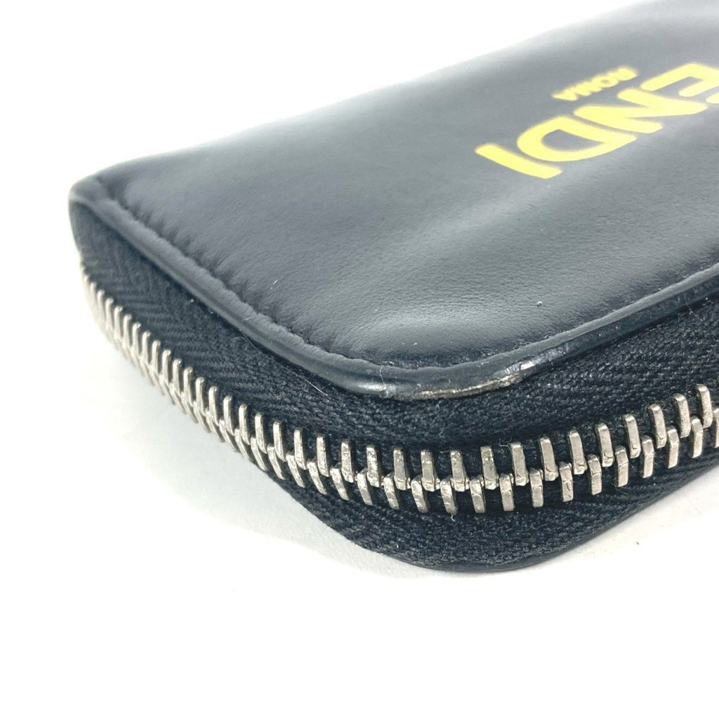 Fendi Black Yellow Leather Coin Purse/Coin Case