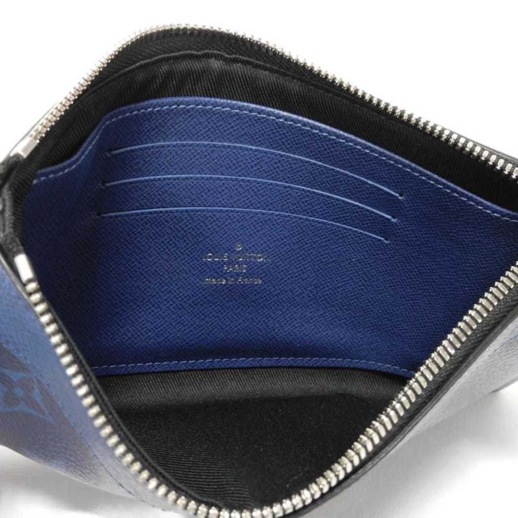 Louis Vuitton Blue Cobalt Monogram Monogram Cobalt Taiga Leather Leather Canvas Monogram Pochette Pouch
