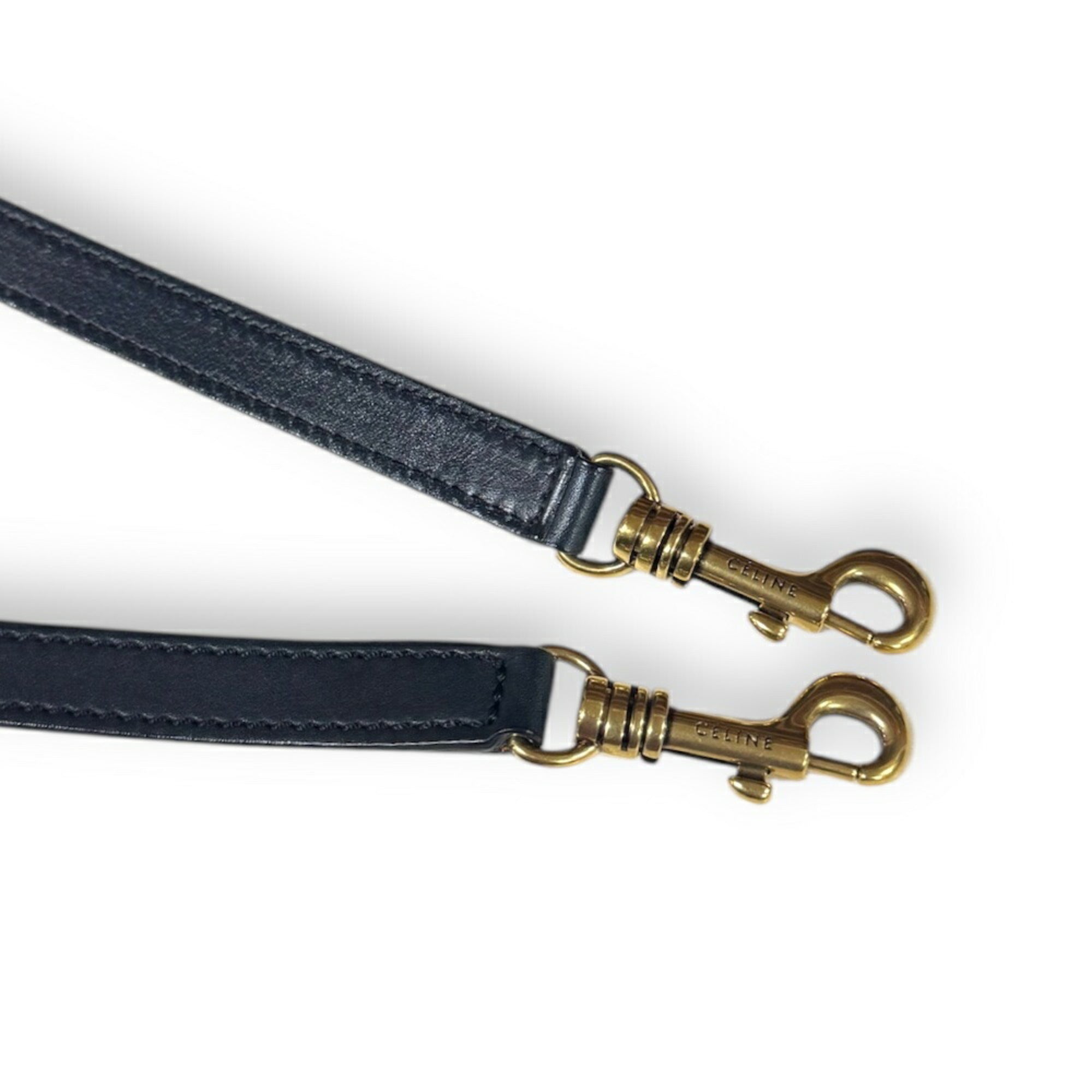Celine Navy Leather Shoulder Bag