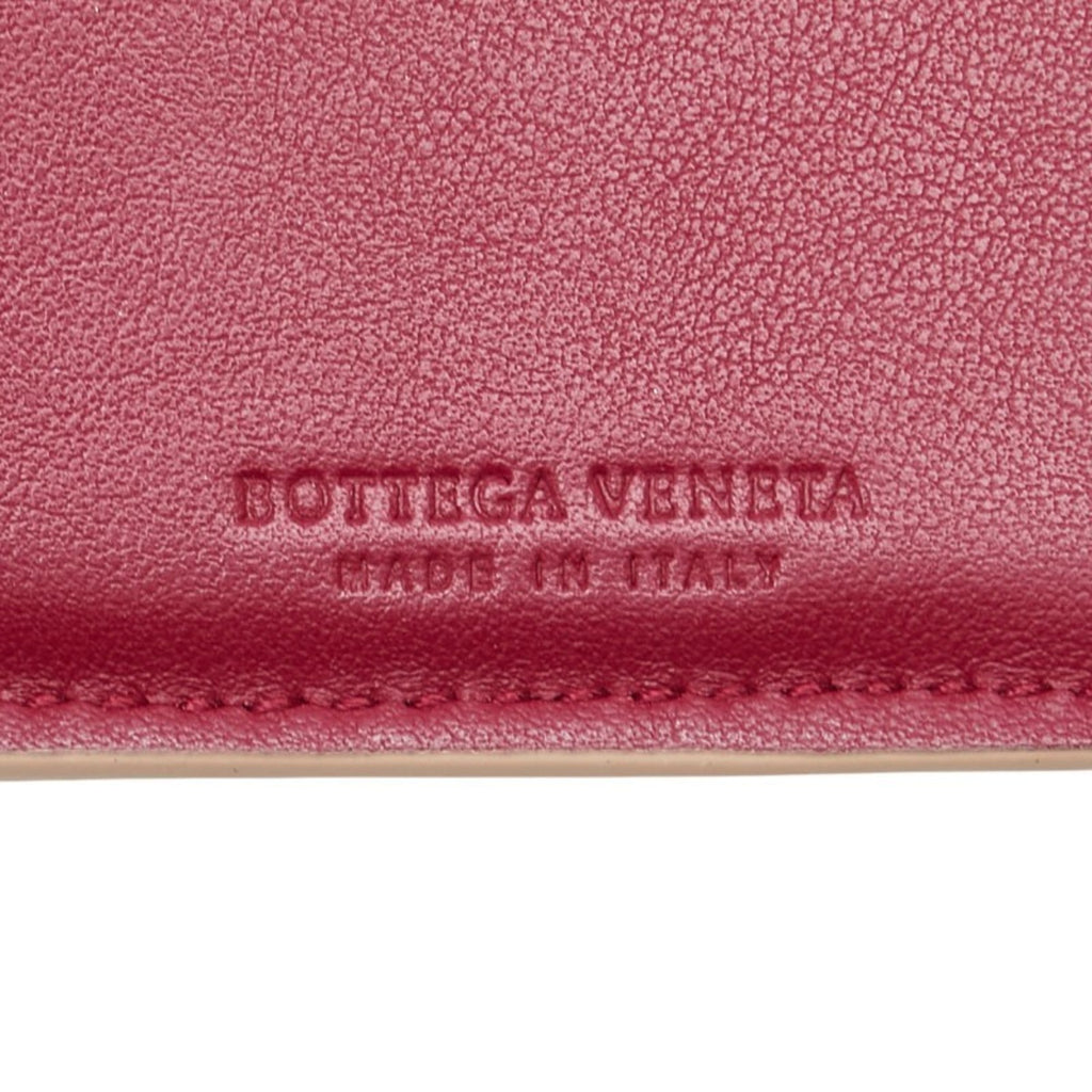 Bottega Veneta Beige Pink Leather Wallet (Tri-Fold)