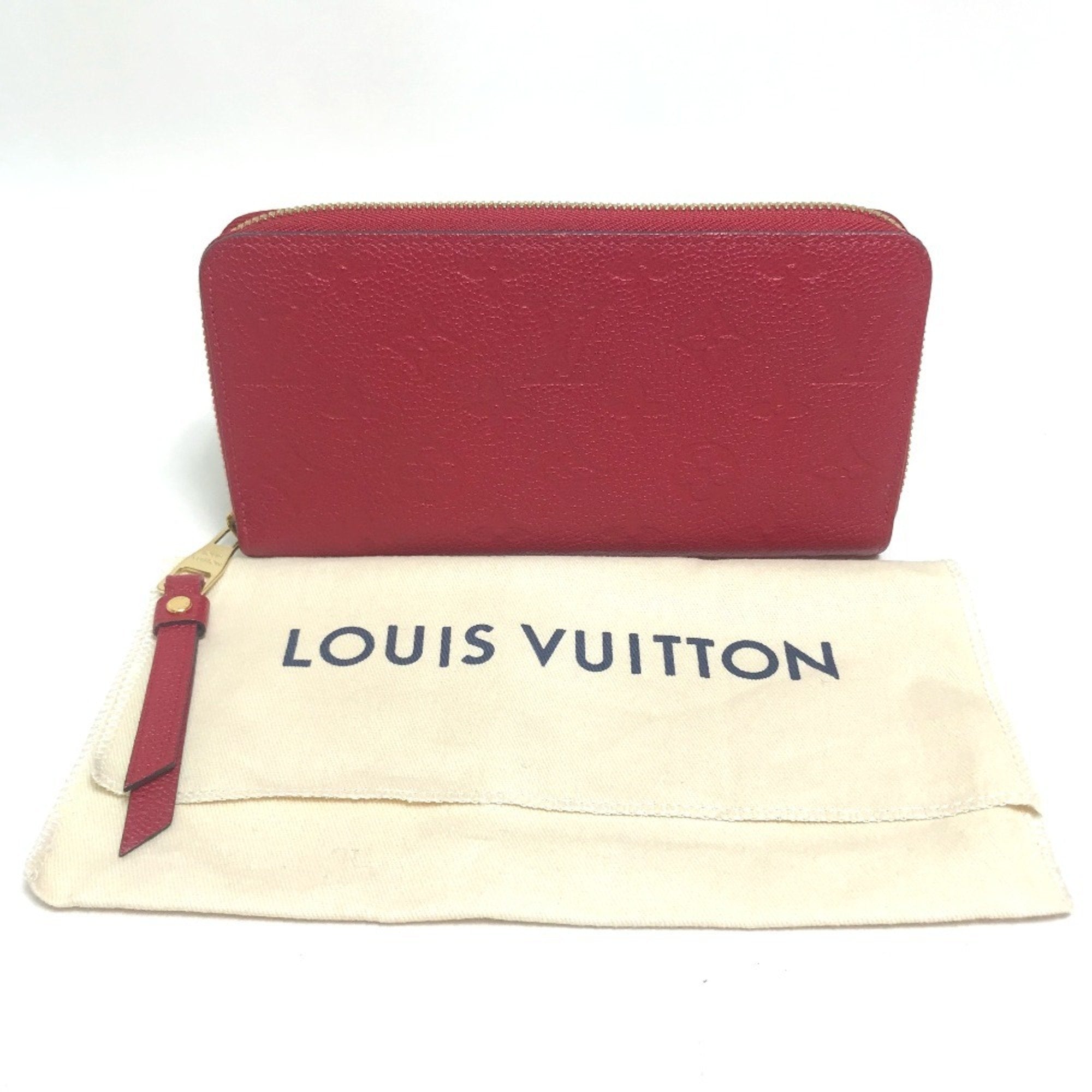 Louis Vuitton Monogram Empreinte Cherry Red Color Monogram Empreinte Long Wallet