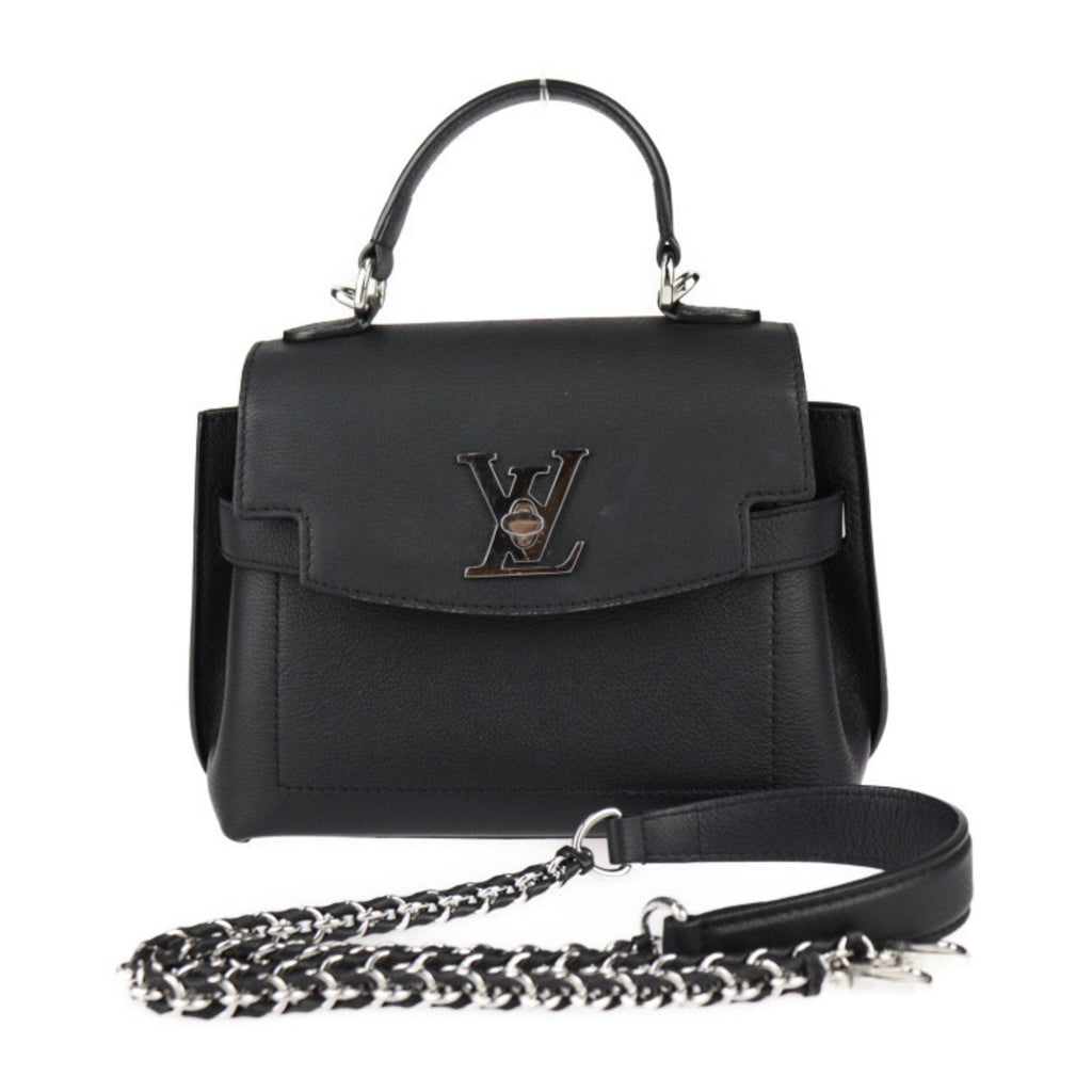 Louis Vuitton Black Leather Handbag Shoulder Bag