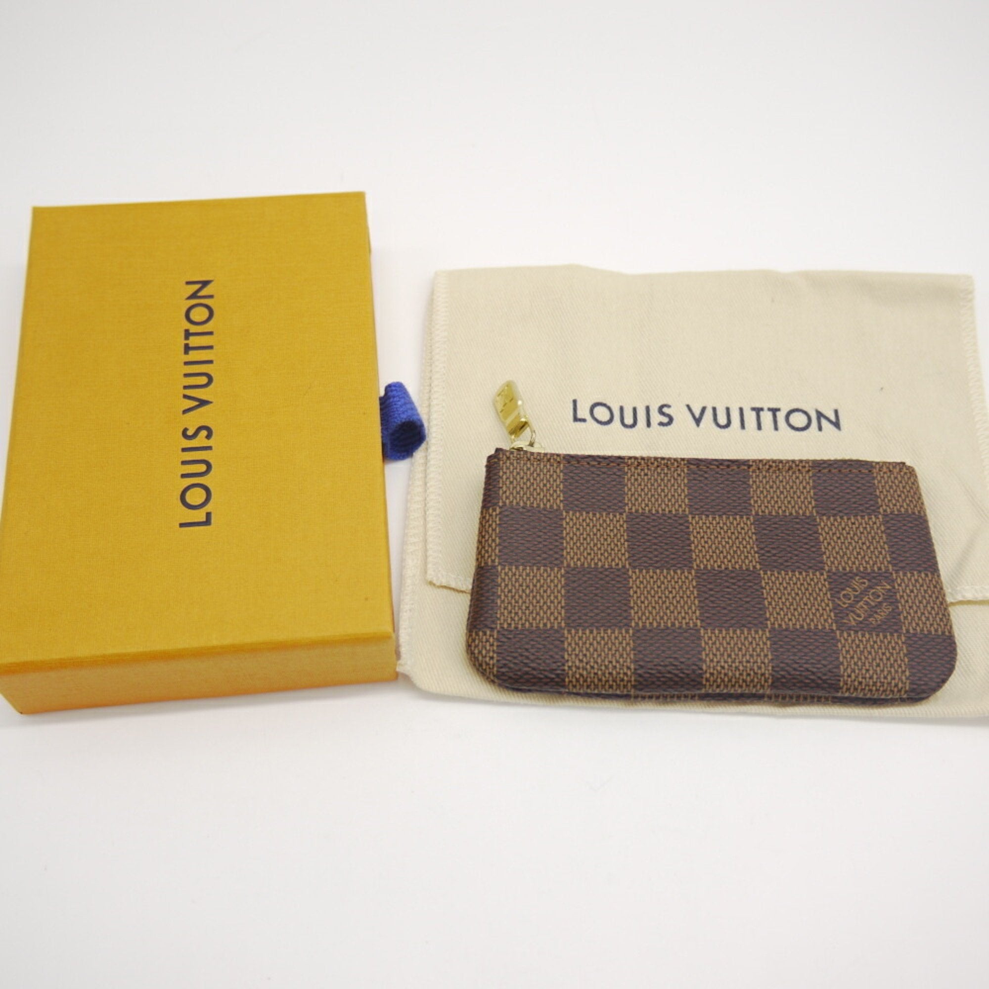 Louis Vuitton Damier Ebene Damier Canvas Leather Coin Purse/Coin Case
