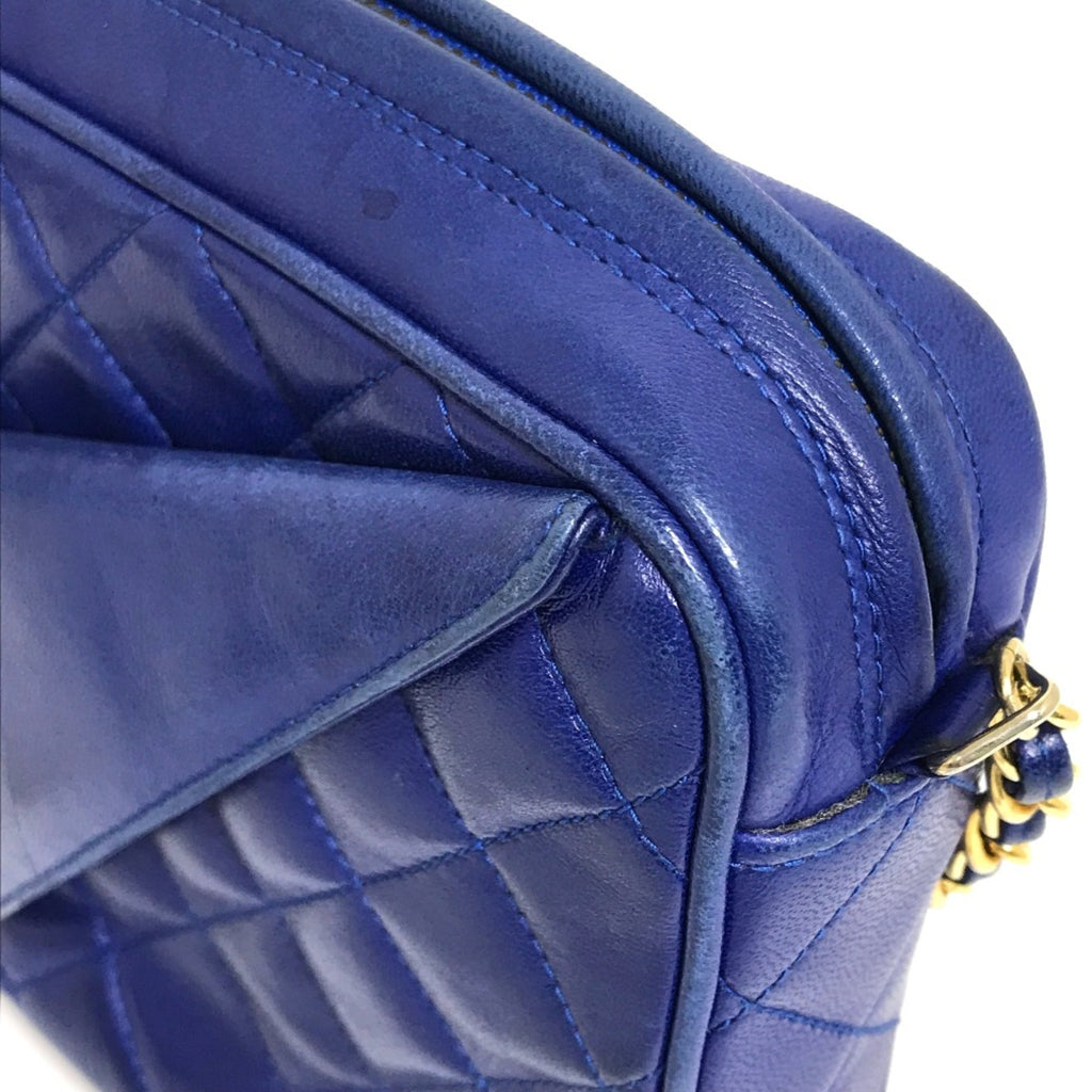 Chanel Blue Leather Shoulder Bag