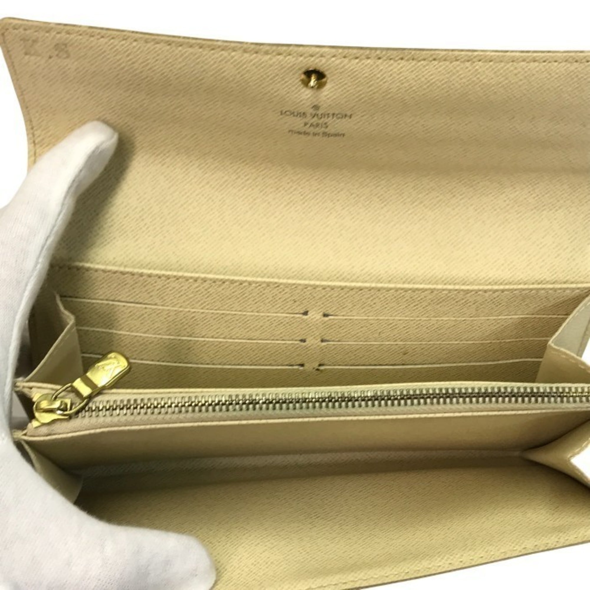 Louis Vuitton White Damier Azur Long Wallet (Tri-Fold)