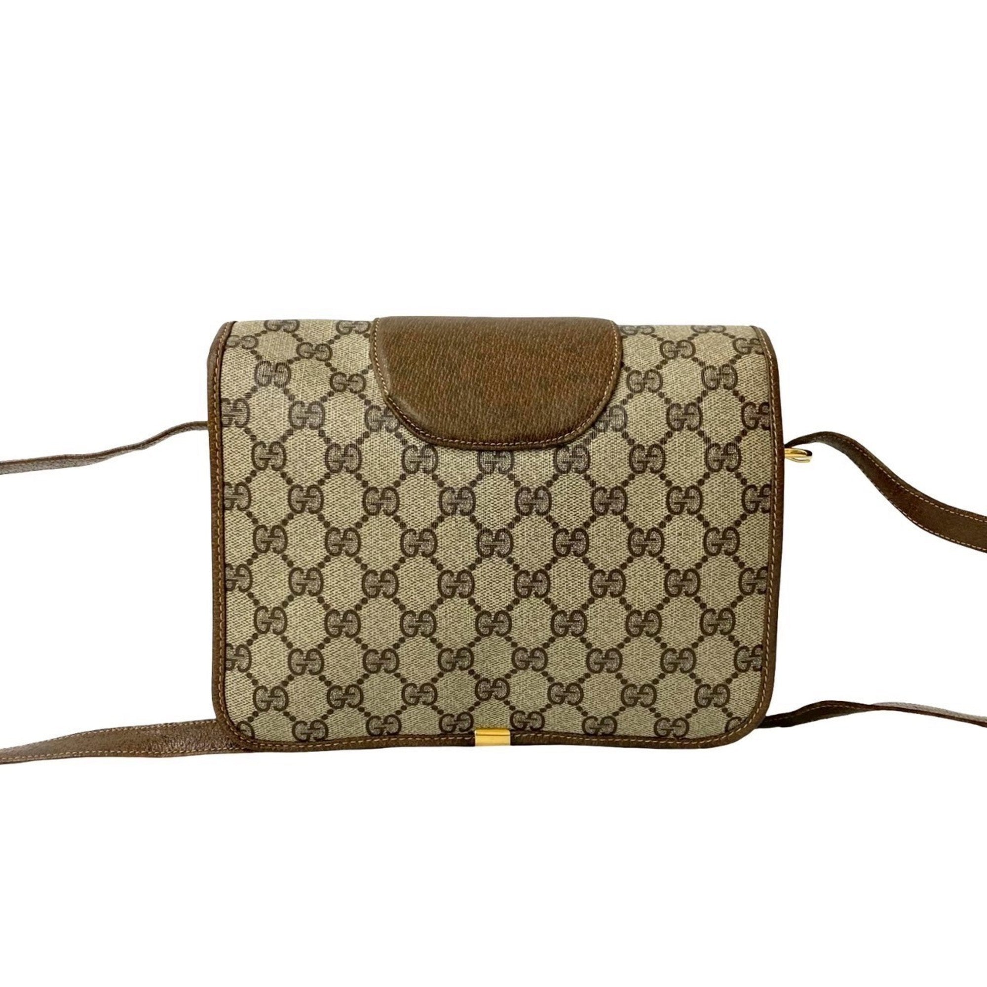 Gucci Brown Leather Pvc Pochette Shoulder Bag (Pre-Owned)
