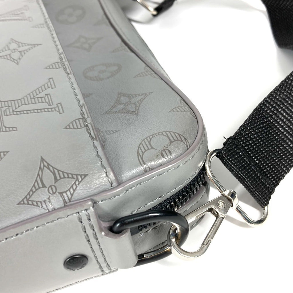 Louis Vuitton Gray Monogram Shadow Clutch Bag Shoulder Bag