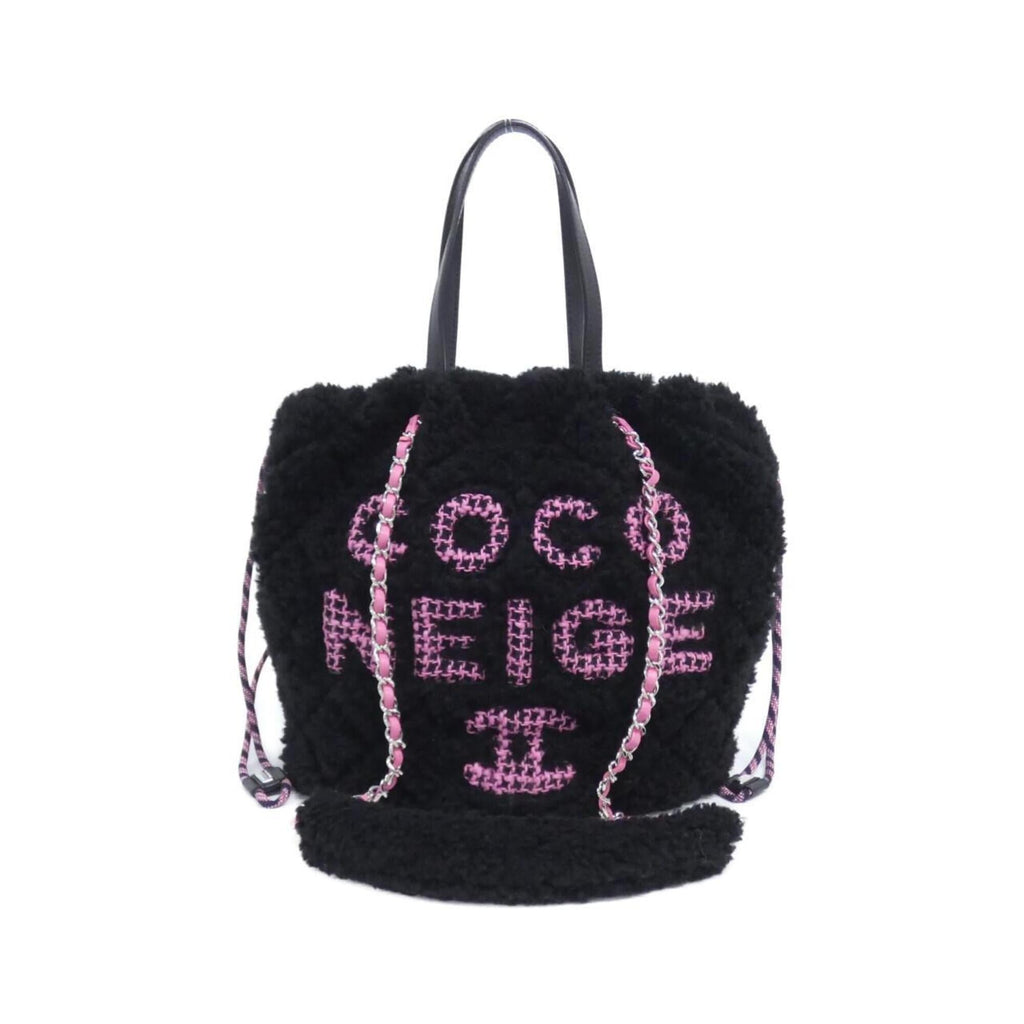 Chanel Black Pink Tweed Handbag