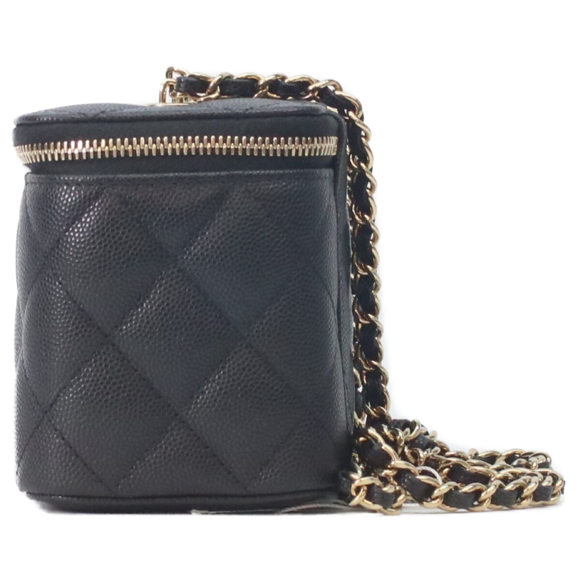 Chanel Black Grained Calfskin Shoulder Bag