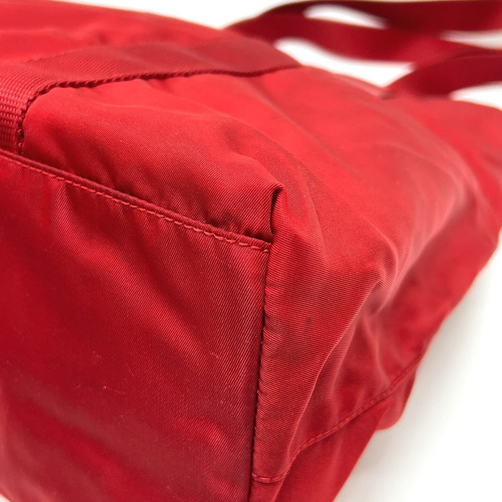 Prada Red Color Nylon Handbag Tote Bag