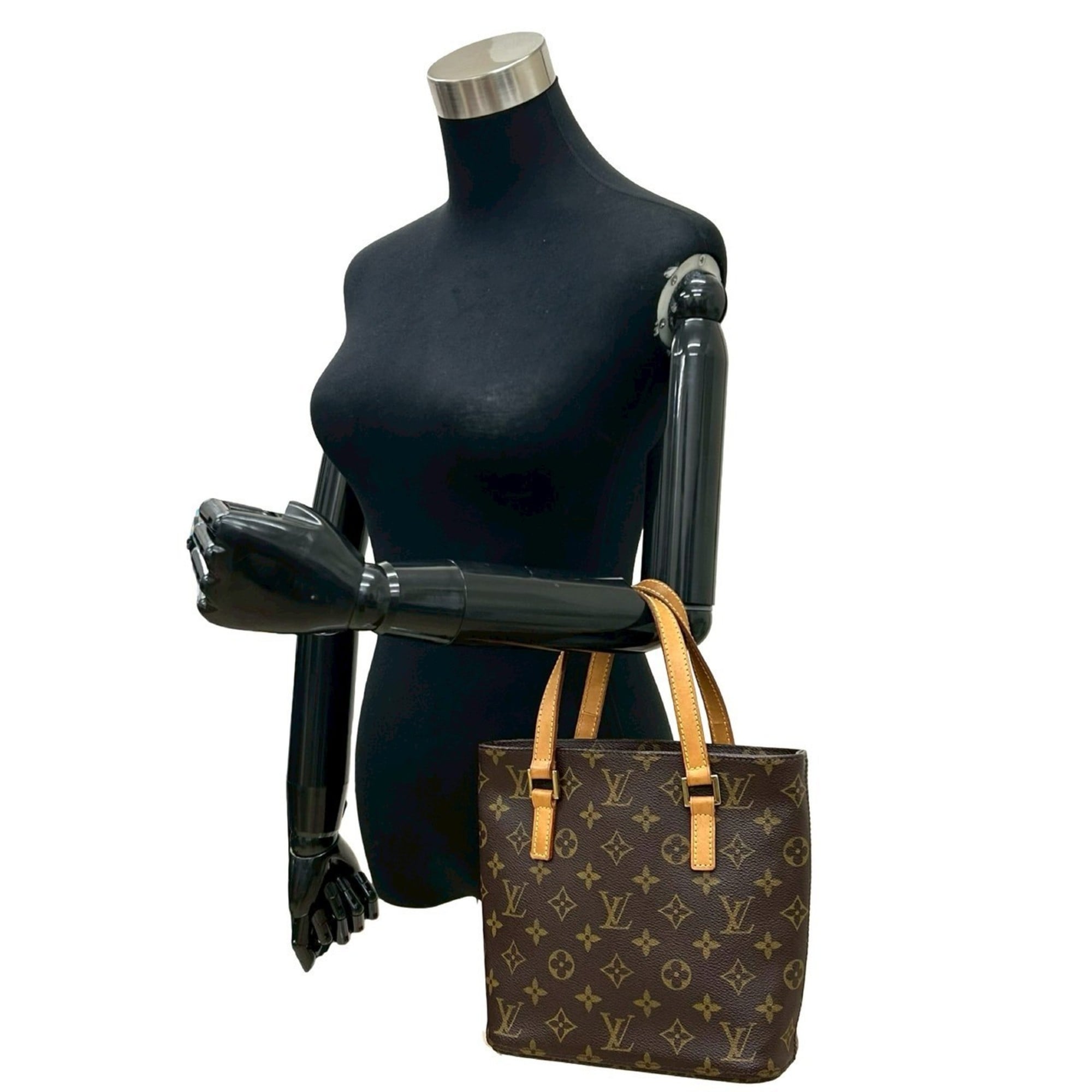 Louis Vuitton Brown Leather Pvc Handbag Tote Bag