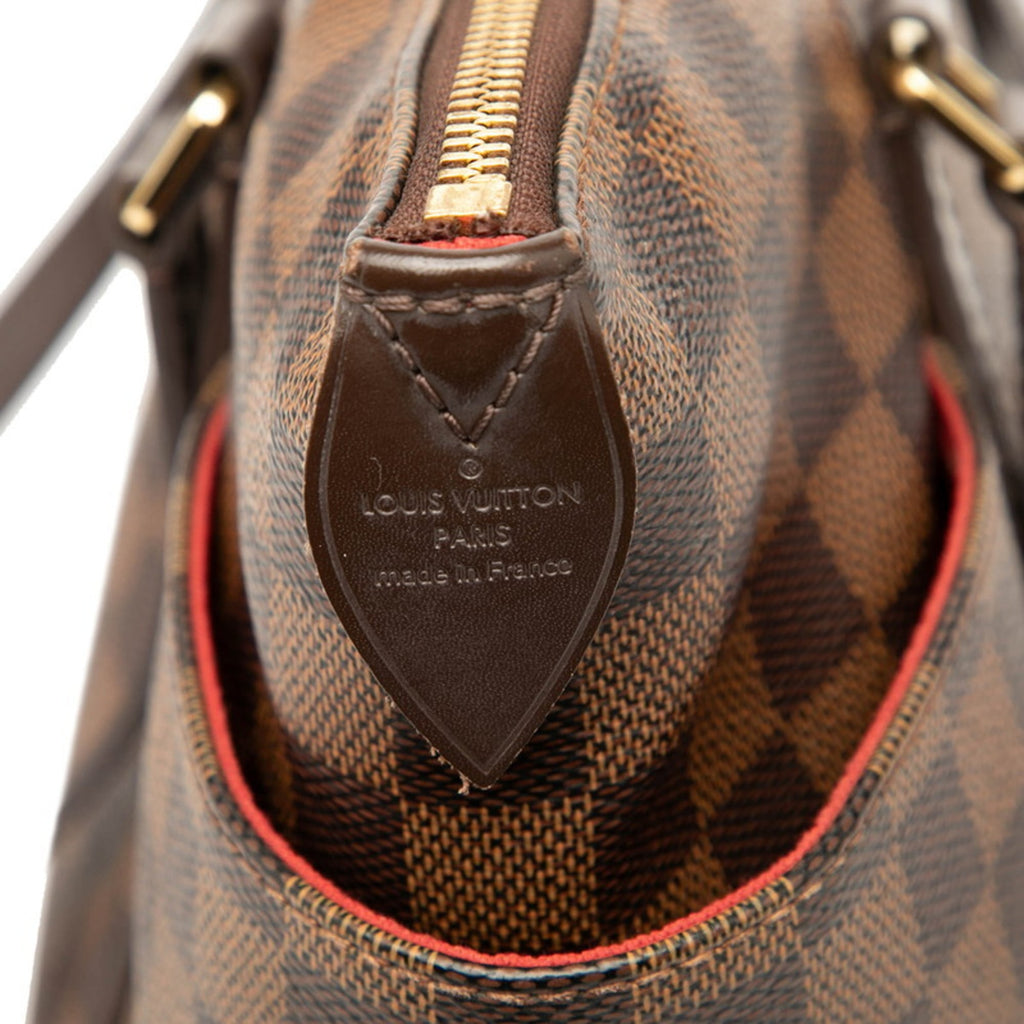 Louis Vuitton Brown Pvc Leather Shoulder Bag Tote Bag