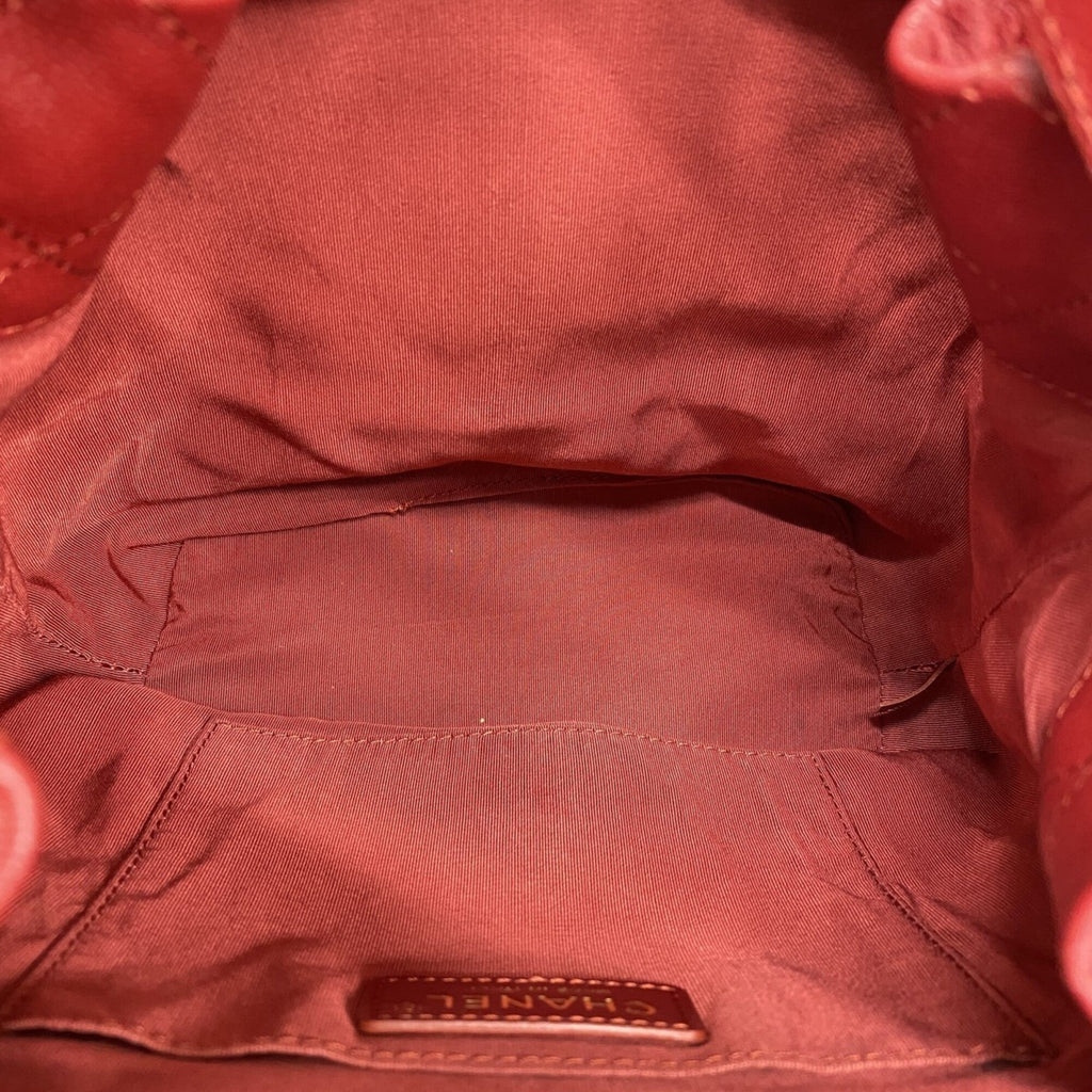Chanel Red Color Grained Calfskin Handbag
