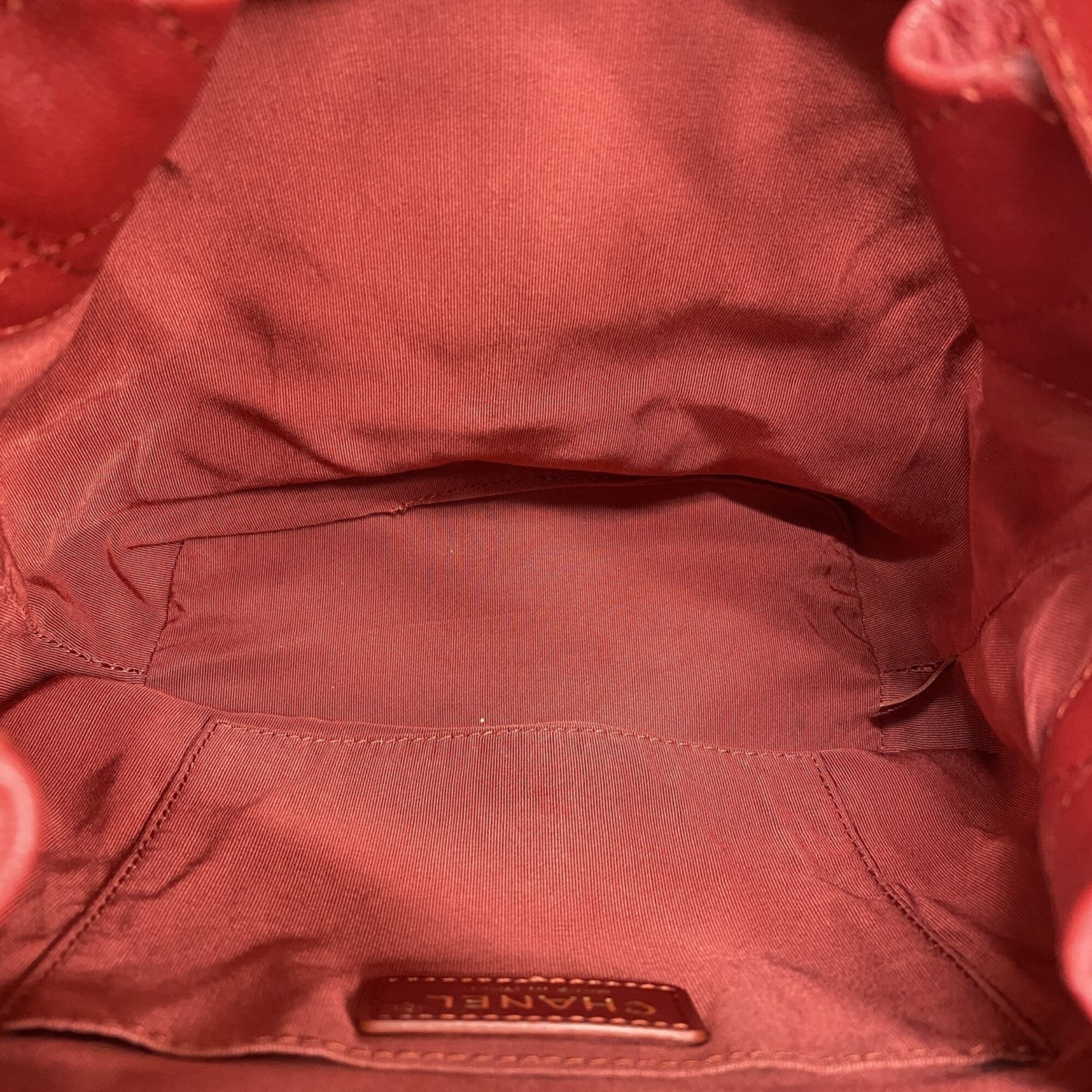 Chanel Red Color Grained Calfskin Handbag