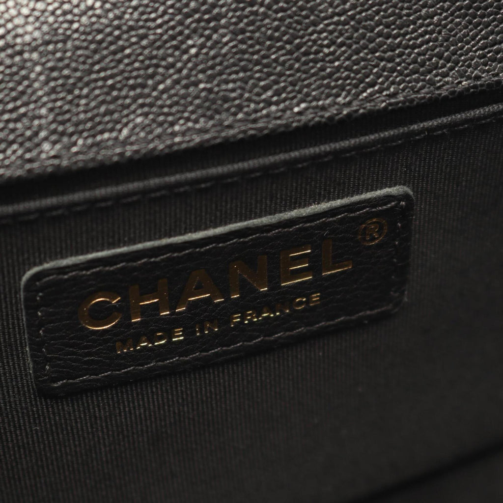 Chanel Black Grained Calfskin Handbag Shoulder Bag