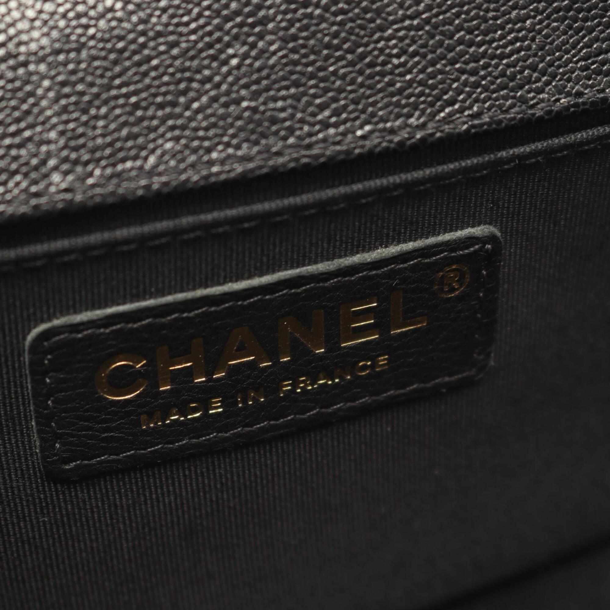 Chanel Black Grained Calfskin Handbag Shoulder Bag
