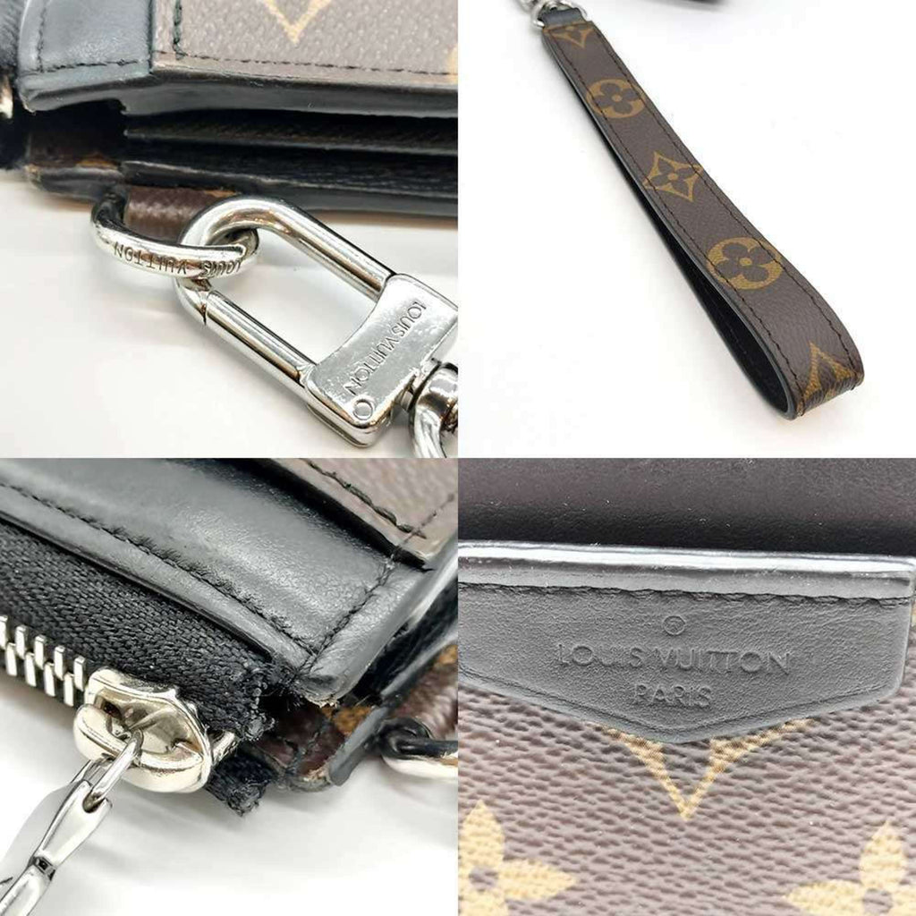 Louis Vuitton Monogram Macassar Black Brown Long Wallet