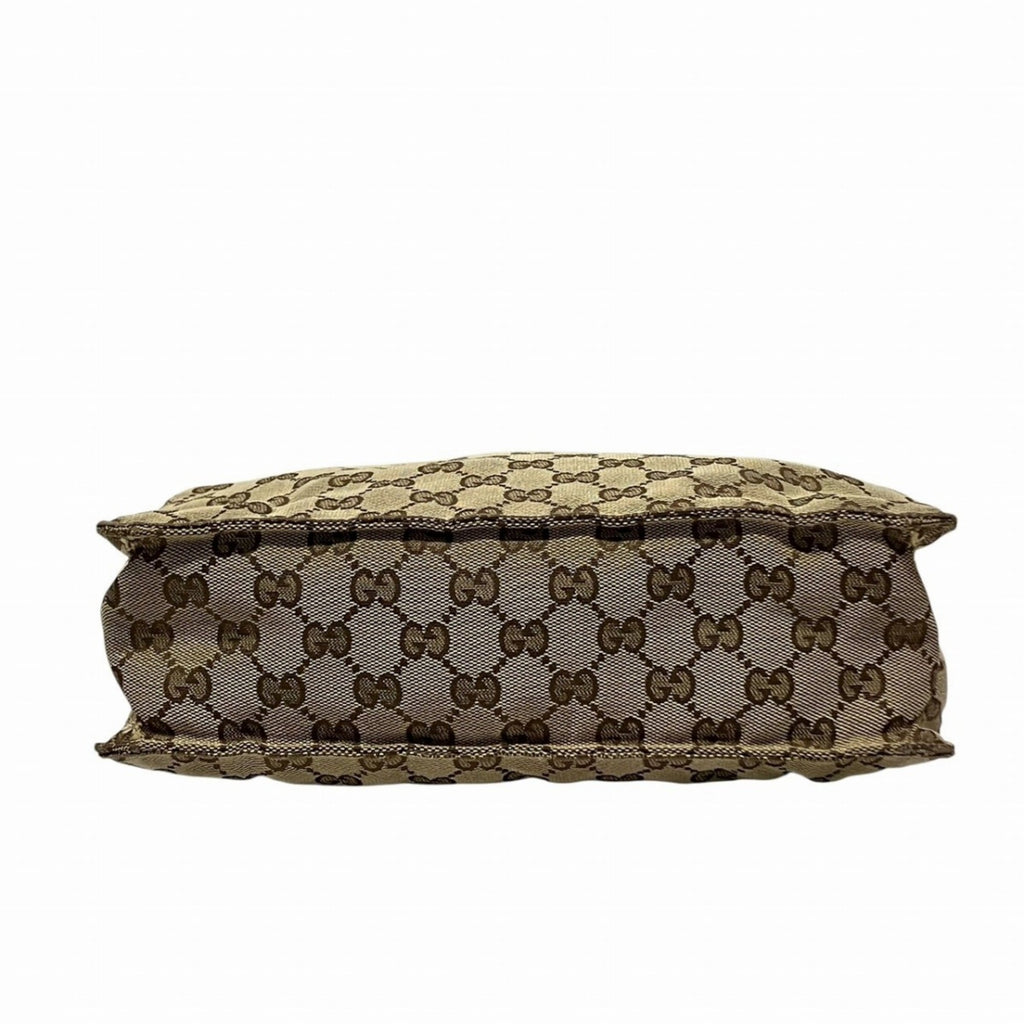 Gucci Beige Canvas Leather Shoulder Bag (Pre-Owned)
