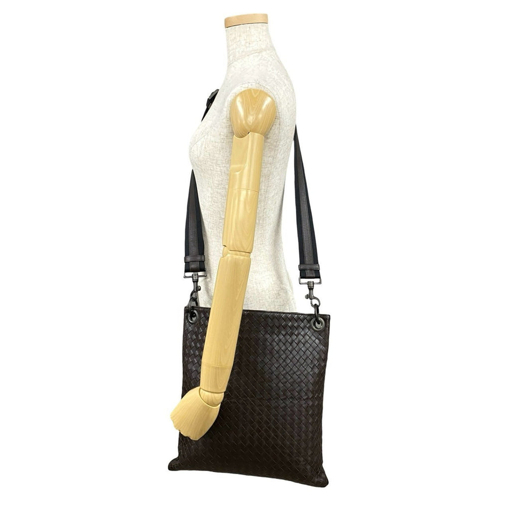 Bottega Veneta Brown Leather Pochette Shoulder Bag