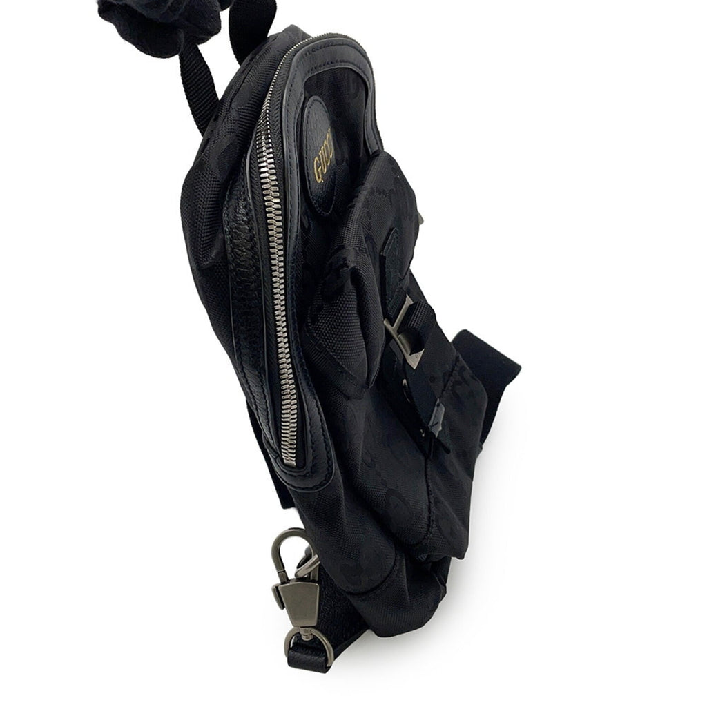 Gucci Black Nylon Leather Handbag Sling Bag (Pre-Owned)