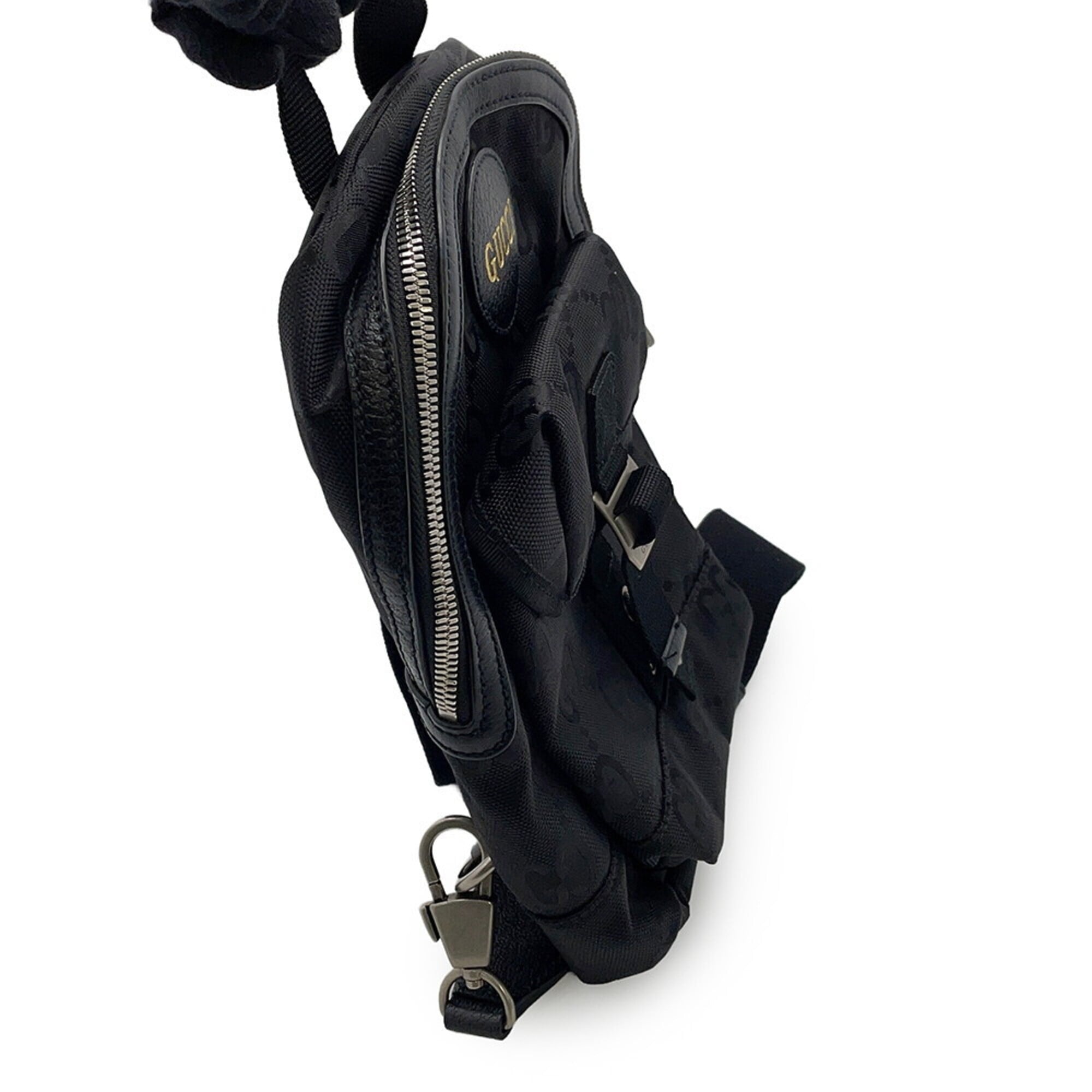 Gucci Black Nylon Leather Handbag Sling Bag (Pre-Owned)