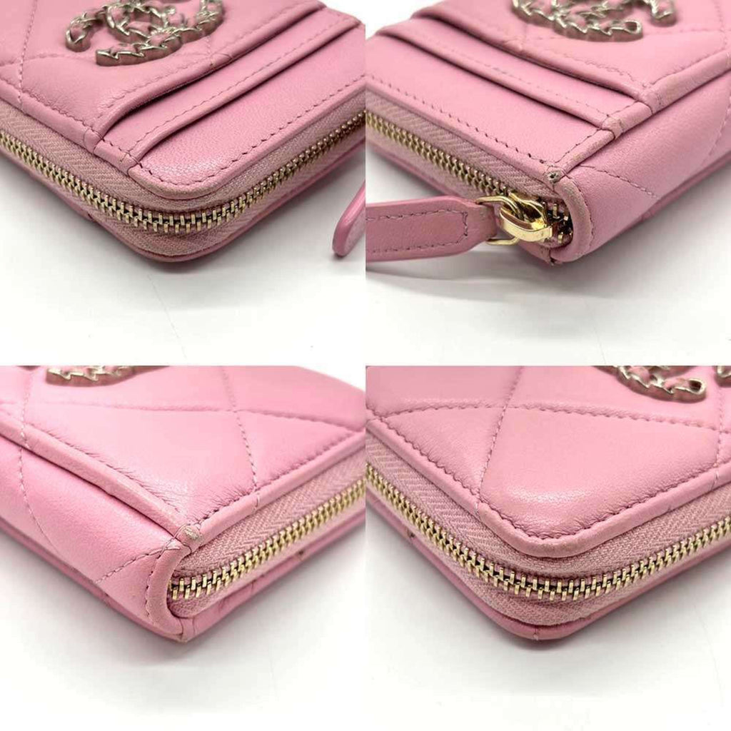 Chanel Pink Leather Coin Purse/Coin Case