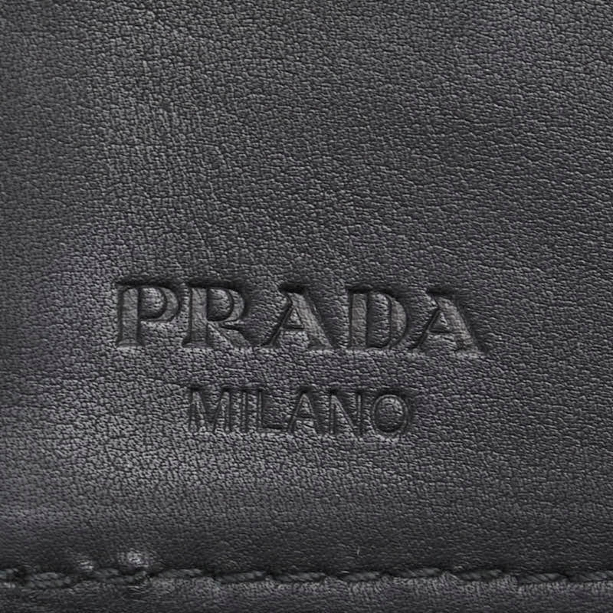 Prada Black Nylon Leather Wallet (Tri-Fold)